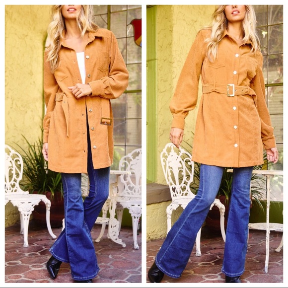 09 Fabulous Retro Chic Corduroy Trench Jacket - Picture 3 of 6